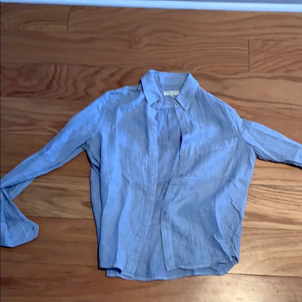 Rag & Bone blue and white striped button down